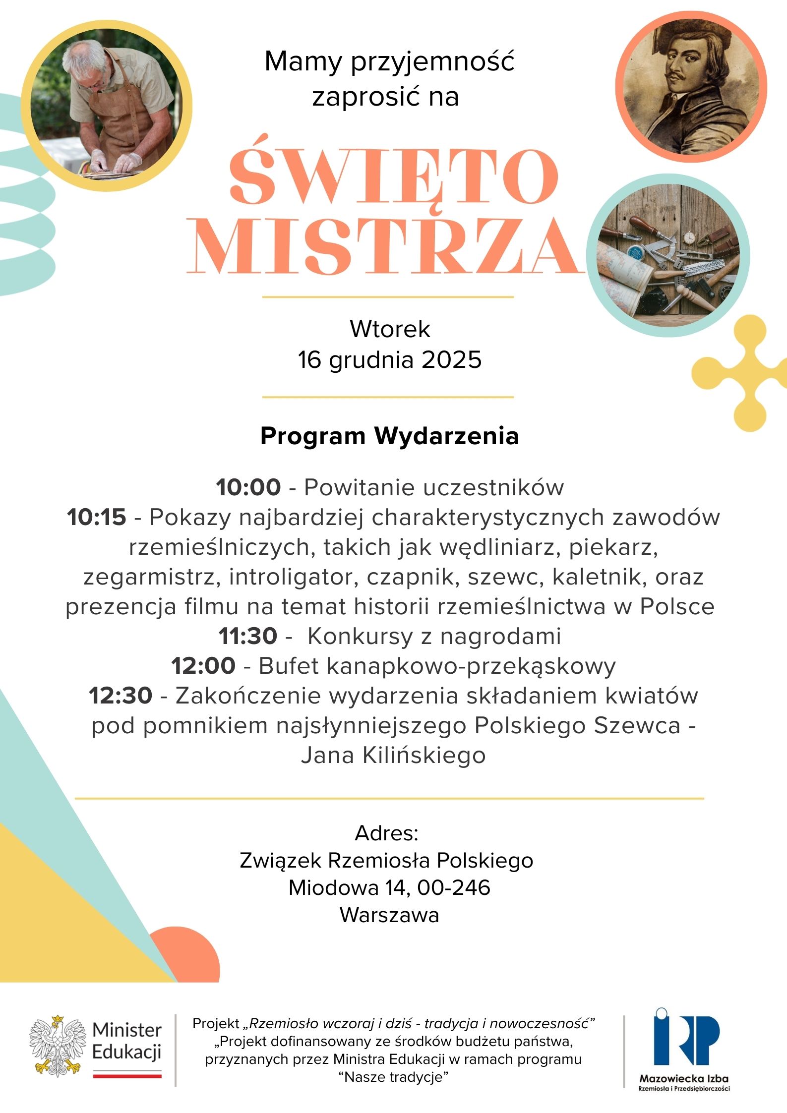 Mazowiecka Izba ma przyjemność zaprosić na „Święto Mistrza”, które odbędzie się 16 grudnia 2025 roku.